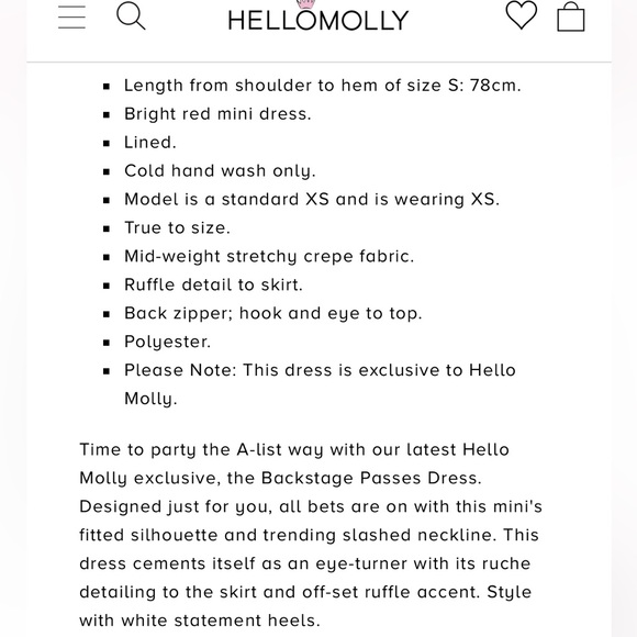 Hello Molly “Backstage Passes” One Shoulder Bodycon Mini Dress in Bright Red - S - Picture 13 of 15